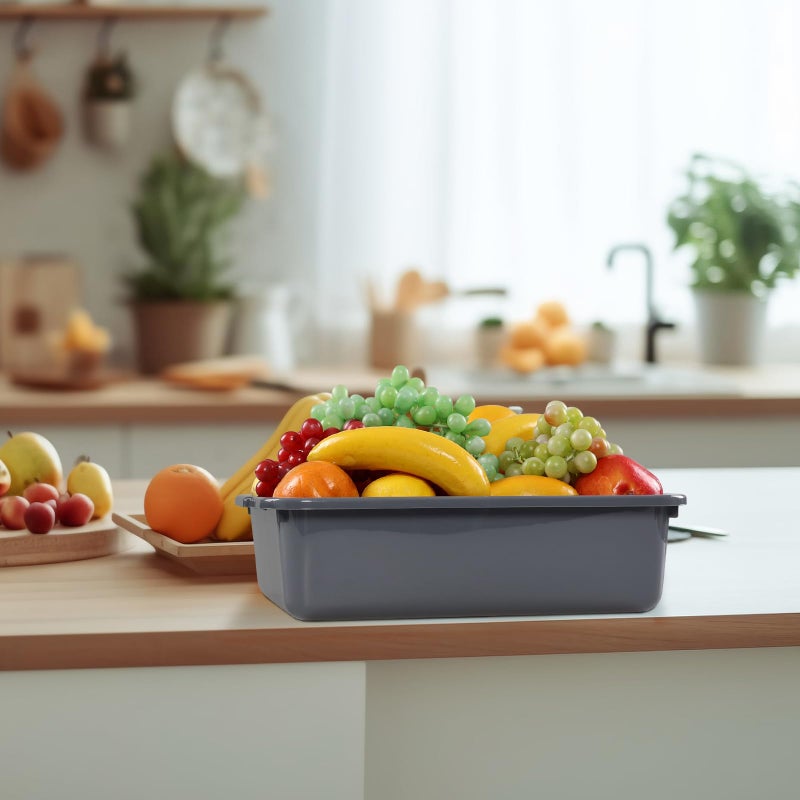 Eagrye 5-Pack Small Commercial Tote Box, 8 L Plastic Bus Box, Gray - Image 5